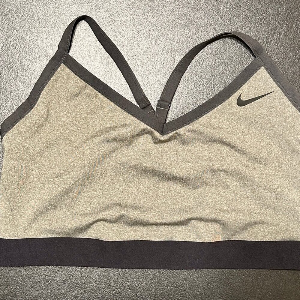 Nike Womens Indy Dri-FIT Training Sports Bra Gray / Black 3X